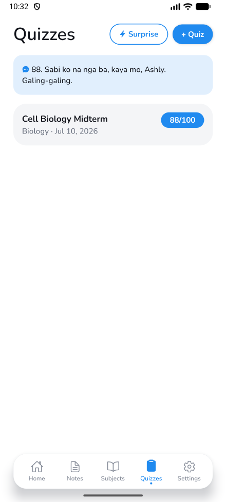 A graded quiz with Ella's encouragement, light mode